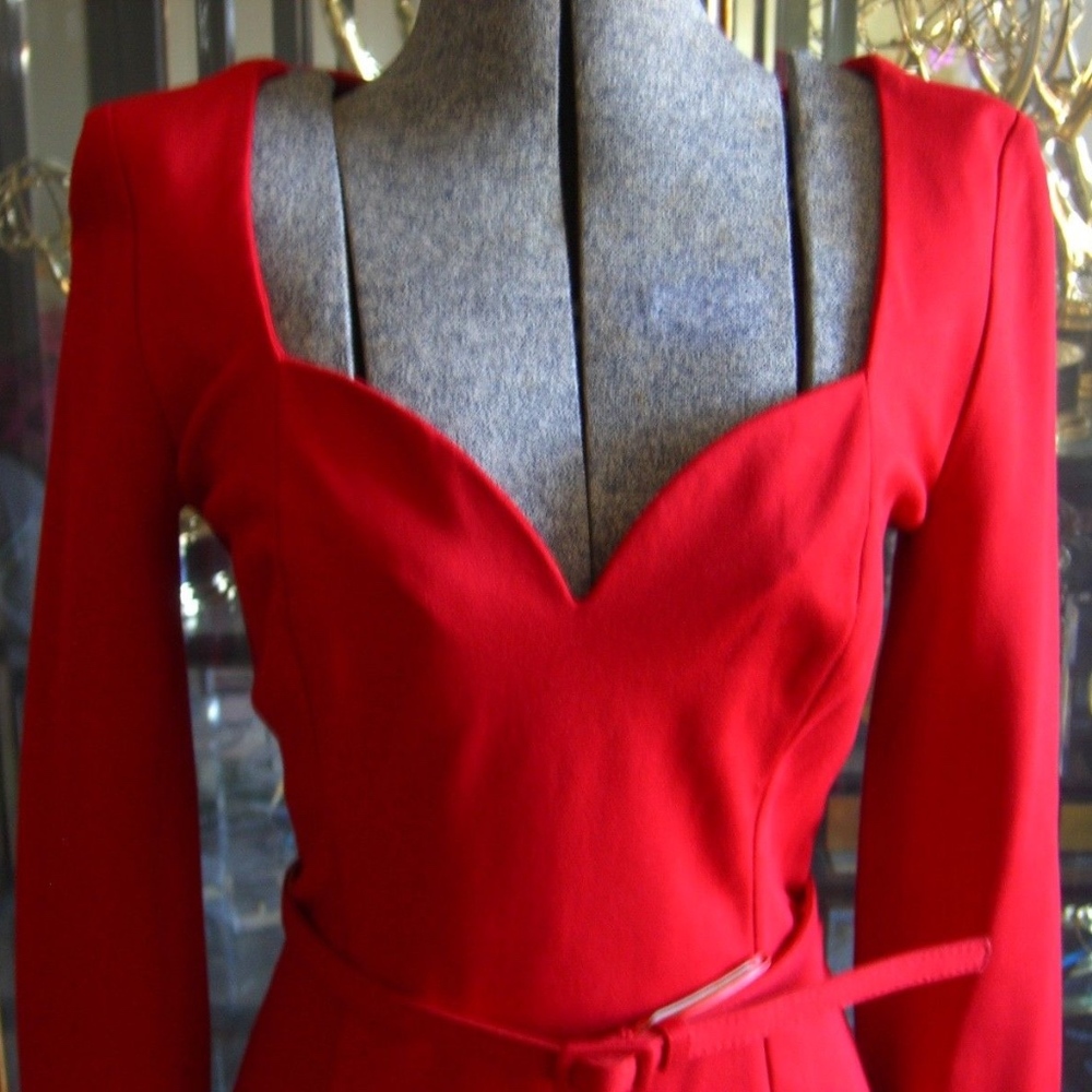 BANANA REPUBLIC L'WREN SCOTT RED SWEETHEART DRESS 4 - Picture 2 of 8